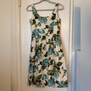 Ann Taylor Blue Floral Midi Dress